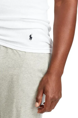 Miniatura 4 de POLO RALPH LAUREN Tanques de algodón de ajuste clásico para hombre, paquete de 3, Blanco