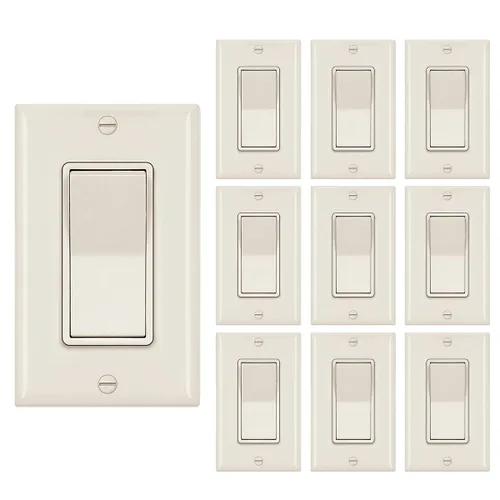 Miniatura 11 de Micmi Interruptor de pared decorativo de 3 vías, interruptor de pared negro, interruptor basculante de paleta de un solo polo o tres vías, grado