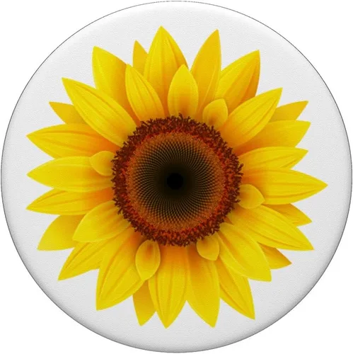 Miniatura 3 de Girasol Decoración Girasol Amarillo Sol Flor Fondo Blanco PopSockets PopSockets Swappable PopGrip