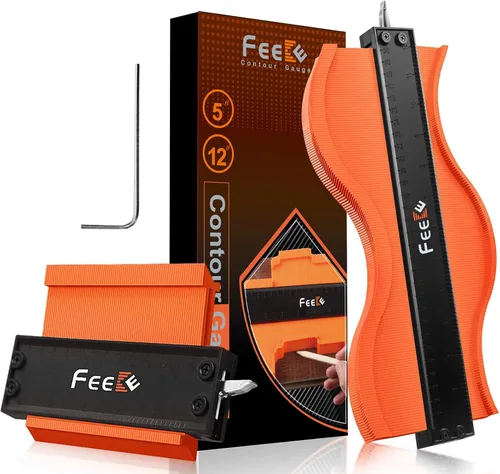 Miniatura 11 de Feeke - Medidor de contorno, duplicador ajustable con cerradura, copia con precisión de forma irregular, trazado de soldadura irregular