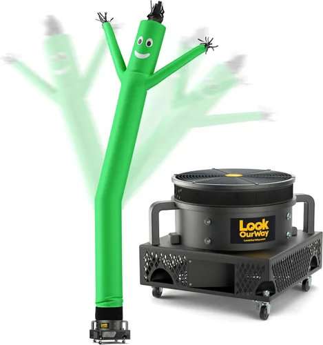 Miniatura 17 de LookOurWay Air Dancers Juego de Hombre de Tubo Inflable Mini - Tipo Inflable Ondulante Loco de 29" con Soplador para Publicidad de Escritorio - Verde