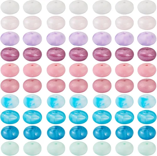 Miniatura 9 de Craftdady 20 cuentas de números de silicona de 0.531 in, números blancos y negros, 0-9, cuentas focales redondas para bolígrafos, manualidades