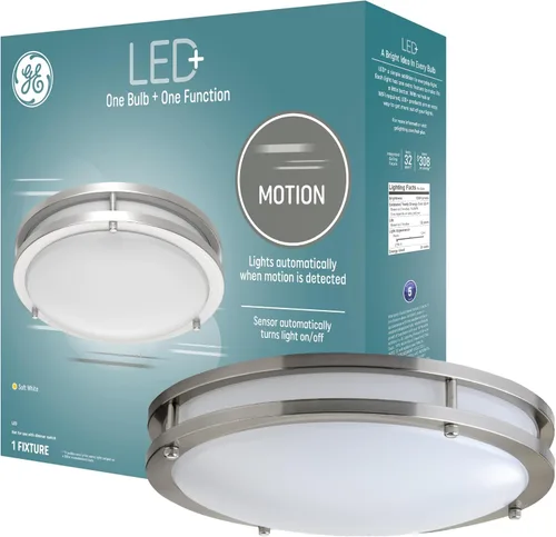 Miniatura 12 de GE LED+ Bombillas de luz LED con sensor de movimiento, 14W, focos de inundación de seguridad para exteriores PAR38, blanco cálido, CAC (paquete de 2)