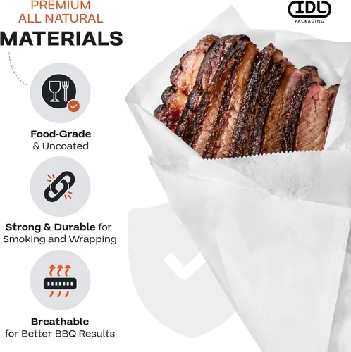 Miniatura 3 de White Butcher Paper 18" x 12000" (1000 feet) with Dispenser - USA-Made Natural Butcher Paper Roll for Meat and Fish - Uncoated, Unwaxed & Food-Grade