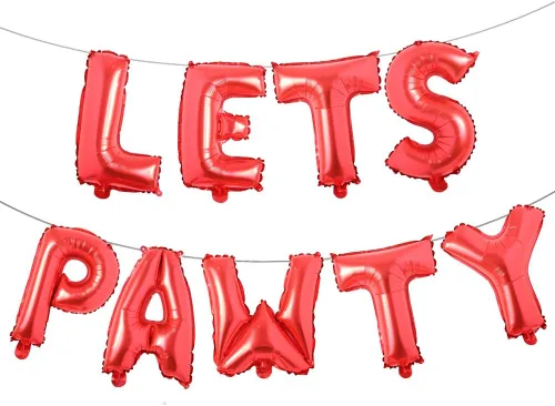 Globos de papel de aluminio de 16 pulgadas para perros y mascotas, 9 unidades, globos de feliz cumpleaños para mascotas, juego de suministros de Rojo