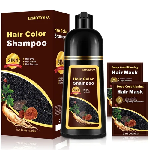 Champú Tinte para Cabello 3 en 1, Tinte para Cabello Rubio Castaño 16.9 FL Oz, Champú para Cabello, Champú de Color Semipermanente para Cabello,