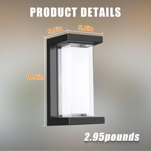 Miniatura 2 de Juyace Accesorios de iluminación exterior de 18 W, paquete de 6 luces económicas para porche al aire libre, apliques negros modernos, montaje
