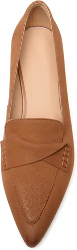 Miniatura 4 de FEMSTEP Mocasines de tacón bajo para mujer, con puntera puntiaguda, de piel mate, de 1.5 pulgadas