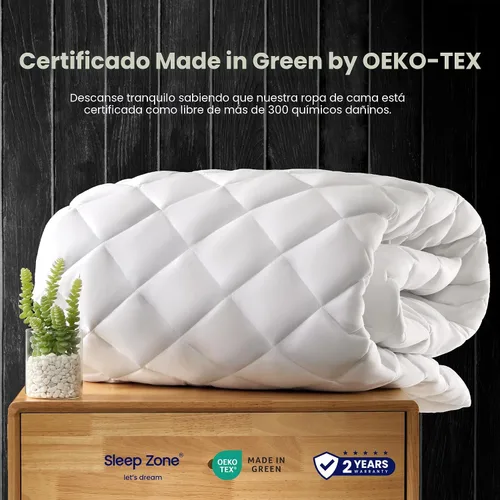 Miniatura 3 de SLEEP ZONE Protector de colchón Twin, Protector de colchón acolchado ajustable, Funda de colchón de bolsillo profundo que se estira hasta 21