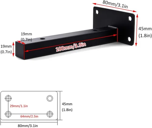 Miniatura 2 de Soporte flotante de tubo de acero inoxidable montado en la pared, juego de 2 soportes para estantes ocultos colgantes, soportes de soporte de ángulo