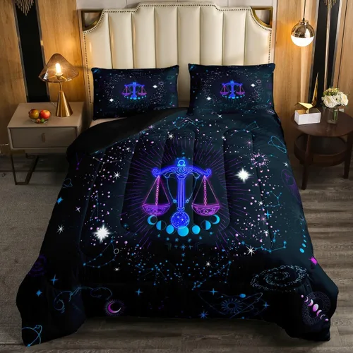 Miniatura 15 de Aries Bedding - Juego de edredón tamaño individual de nebulosa hippie y astrología del zodiaco trippy, juegos de ropa de cama y colecciones