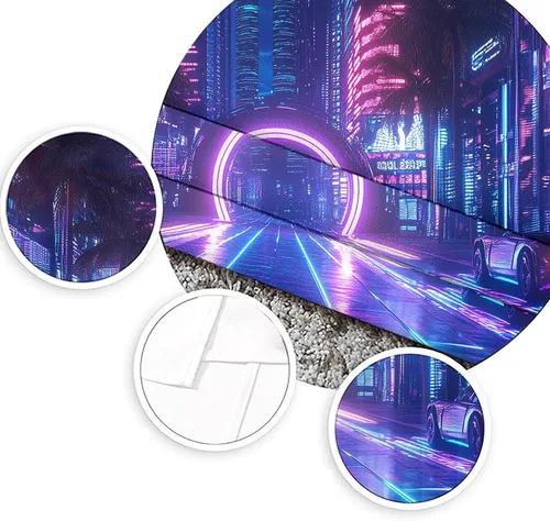Miniatura 5 de Synthwave - Cortinas opacas para ventanas de cocina, cortinas de neón Cyberpunk City para decoración de dormitorio, sala de estar, cortinas retro