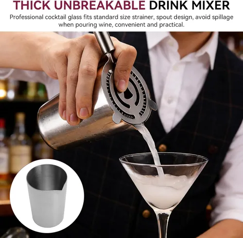 Miniatura 3 de Coctelera, mezcla de lata de acero inoxidable coctelera de cóctel de vidrio mezclador de bebidas de metal mezclador de cóctel jarra de mezcla jarra