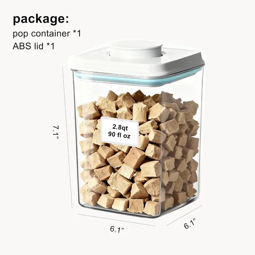 Miniatura 2 de Contenedor de alimentos para perros y gatos, contenedor de almacenamiento de alimentos con tapa pop de 2.8 cuartos para croquetas y golosinas