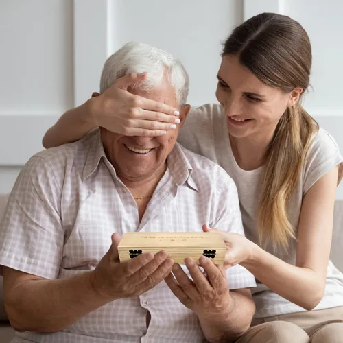 Miniatura 4 de Blinking Stars Anuncios de embarazo sorpresa para papá, abuelos, tía, tío, caja de madera para prueba de embarazo positiva y caja de recuerdos