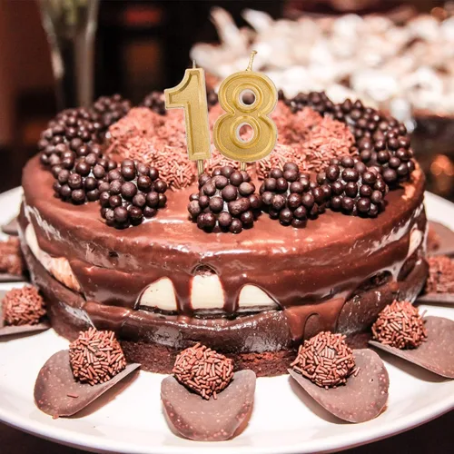 Miniatura 4 de Luter Velas de pastel de cumpleaños con purpurina dorada, velas número 3, decoración de pastel de cumpleaños para fiestas, niños y adultos