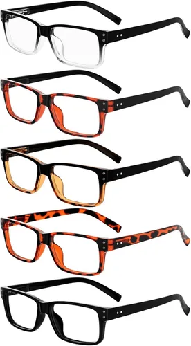 Miniatura 19 de Eyekepper Paquete de 7 lentes de lectura con bloqueo de luz azul para hombres +1.50 Bloqueador de luz azul b40 – 7 pares