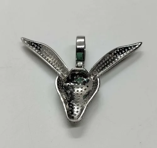 Miniatura 9 de Animas Jewels - Dije de plata de ley 925 para hombre corte redondo VVS1 diamante Naruto Kurama Fox de 225 quilates Plata esterlina Circonita cúbica