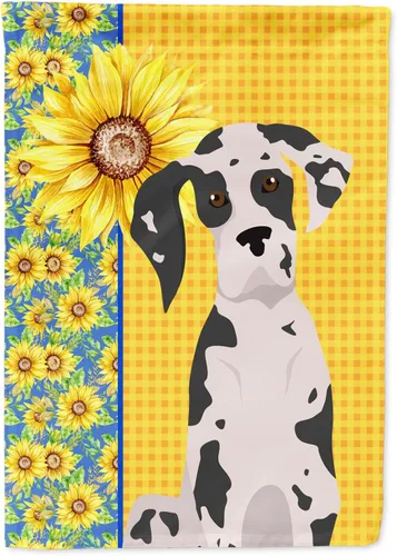 Miniatura 125 de Caroline's Treasures WDK5331CHF - Bandera de verano con diseño de girasoles rojos y blancos, manga grande, para porche, para colgar en la pared