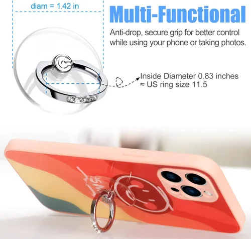 Miniatura 5 de Soporte de Anillo Transparente para Teléfono con Agarre - EI Sonador Soporte de Anillo Transparente para Teléfono Celular con Agarre de Dedo y Base