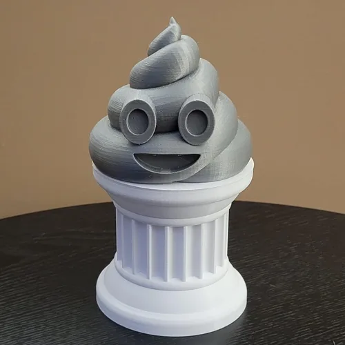 Miniatura 11 de Znet3D Poop Emoji Trophy – 6 pulgadas de alto en un pilar blanco – Premio y regalo perfecto – Hecho a mano con fabricación aditiva (oro seda)