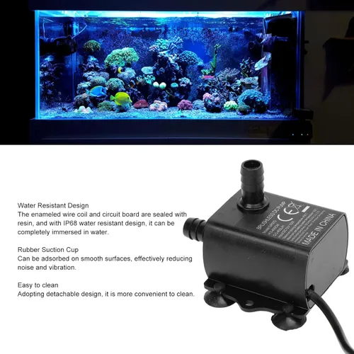 Miniatura 6 de DC12V 10W Bombas de agua sumergibles, bomba de fuente de agua sumergible de 0-400L/H, bombas de fuente de agua sin escobillas micro para fuente
