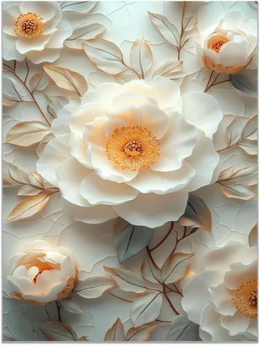 ZUMOOO Vintage Flower Wall Art, A Perfect Wall Decorations Gift For Living Room, Dining Room, Bedroom,Kitchen, Office, Hotel, Bathroom etc -
