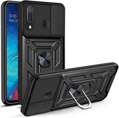 Compatible con Huawei P30 lite Funda para teléfono, compatible con Huawei P30 lite 4G Soporte Magnético [PC + TPU] Lente deslizante 2 en 1 Soporte