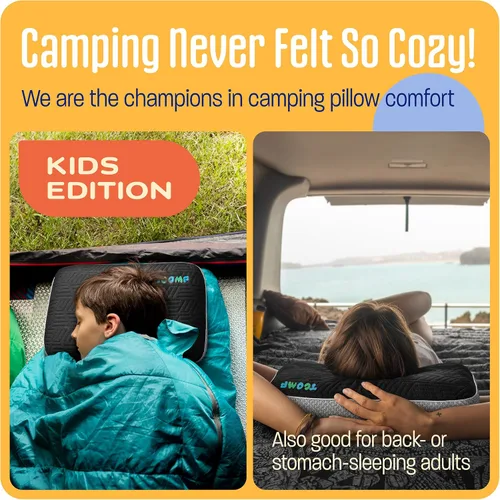 Miniatura 7 de Almohada de campamento para niños: almohada pequeña de espuma viscoelástica de doble tapa; almohada de campamento de firmeza media Mini almohada