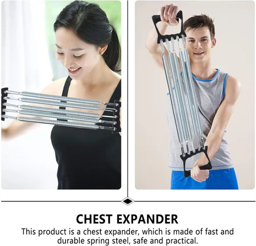 Miniatura 9 de Abaodam Expansor de pecho 5 bandas de resistencia para ejercicio muscular de mano para el hogar, gimnasio, entrenamiento de hombro, equipo de fitness
