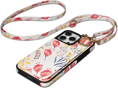 Miniatura 36 de Funda para iPhone 14 Pro Max de 6.7'', Funda Cartera Cruzada Desmontable con Ranuras para Tarjetas con Bloqueo RFID, Soporte de Anillo de 360°