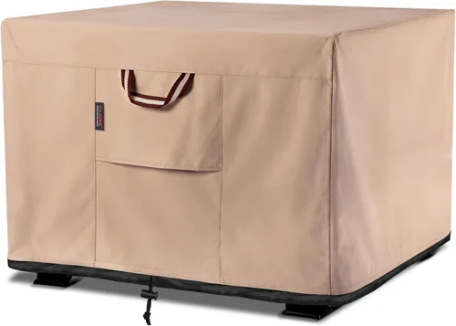 QH.HOME Cubierta cuadrada para hoguera, de 25 a 28 pulgadas, resistente, 900D, resistente al desgarro, resistente a los rayos UV, impermeable y