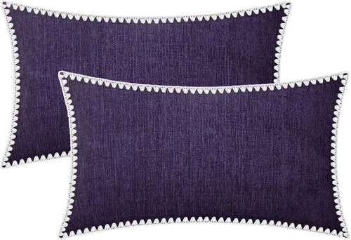 Miniatura 92 de BRAWARM Fundas de almohada 40x40 cm - Paquete de 2 fundas de almohada de chenilla negra, fundas de almohada de chenilla suave teñida sólida
