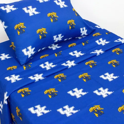 Miniatura 3 de Everything Comfy Kentucky Wildcats - Juego de sábanas de 3 piezas, tamaño individual, fondo del color del equipo, 1 sábana encimera, 1 sábana