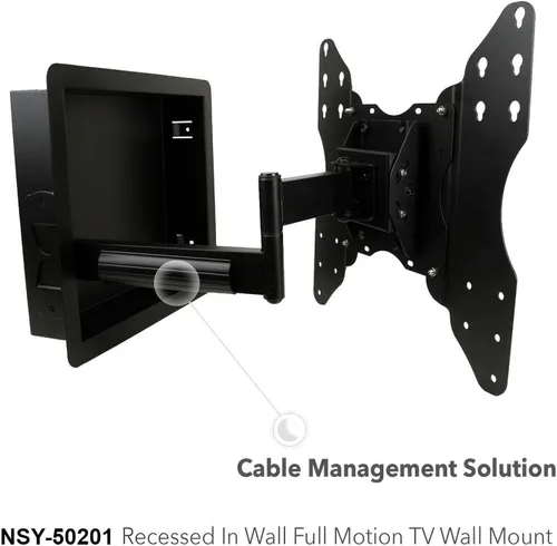 Miniatura 6 de NSY-50201 Soporte de TV empotrado en pared para pantallas planas de 42 a 75 pulgadas con extensión de 19 pulgadas de largo, cero holgura, perfil