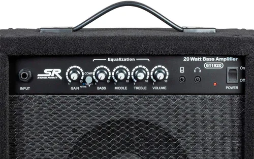 Miniatura 6 de Monoprice Amplificador combinado de graves 1x8 de 20 vatios, ecualizador de 3 bandas, salida de auriculares