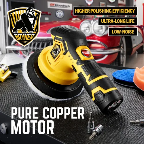 Miniatura 2 de Pulidora inalámbrica para automóvil, pulidora inalámbrica de 6 pulgadas con 2 baterías recargables de litio de 12 V 2.0 Ah, 5000 RPM, 6 velocidades
