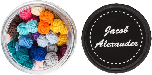 Miniatura 2 de Jacob Alexander Tarro de regalo, 25 pares de nudos de seda de color sólido, colección a granel, Multi