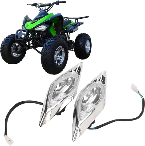 Miniatura 8 de POCREATION Juego de faros delanteros LED ATV, lámpara izquierda y derecha de 3 cables de 12 V para 125 4 ruedas Quad