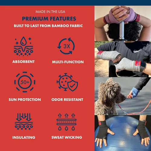 Miniatura 3 de Guantes de rendimiento 3 en 1 sin dedos correr, senderismo, entrenamientos de gimnasio, ciclismo, yoga, pilates, conducción, costura, videojuegos