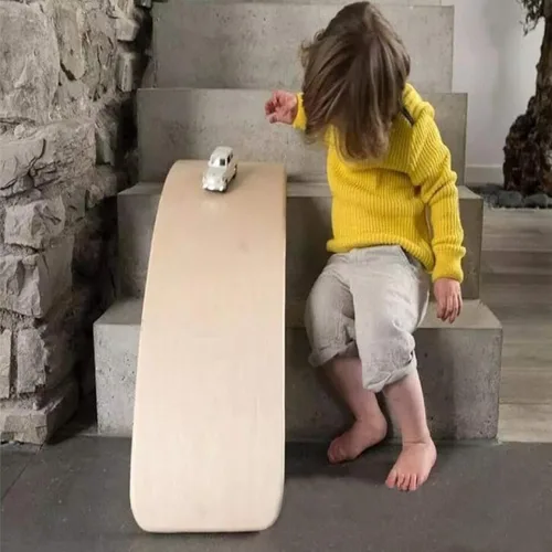 Miniatura 4 de Gentle Monster - Tabla de equilibrio oscilante de madera, juguete de madera natural Montessori para niños pequeños y adultos; juguete de aprendizaje