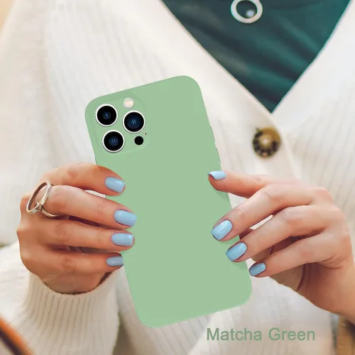 Miniatura 6 de ANDATE Funda para iPhone 13 Pro Max verde matcha, silicona líquida suave, cuerpo completo, a prueba de golpes, funda protectora con forro