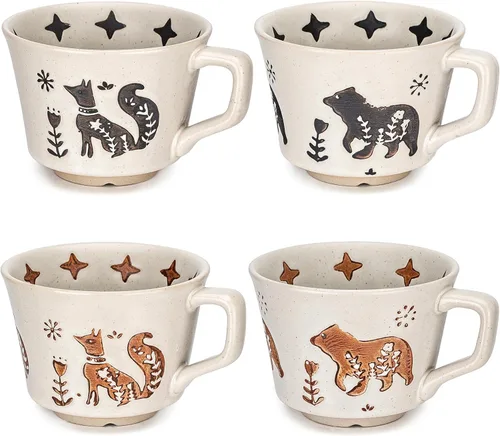 Miniatura 11 de Taza de Café de Cerámica, Taza de Té Única y Novedosa de 12 oz con Asa, Taza de Gres para Té Mocha Latte Cappuccino Espresso