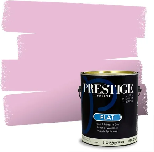 Miniatura 162 de Prestige Paints E100-T-SW6591 Pintura exterior e imprimación en uno, 1 galón, plano, combinación comparable de Sherwin Williams Amaryllis, 1 galón
