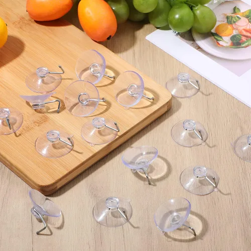 Miniatura 7 de Unittype 12 ganchos de pared con ventosa de PVC, reutilizables, transparentes, con ganchos de metal, prácticos suministros para colgar sin clavos