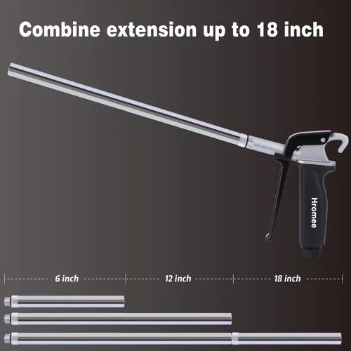 Miniatura 6 de Hromee Kit de pistola de soplado de aire de alto flujo de 12 piezas con boquillas Xtreme seguras y silenciosas, punta de goma, extensión de 6/12
