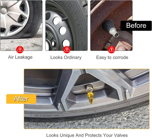 Miniatura 6 de Tapones de válvula SINGARO de 1.77 pulgadas, aleación de aluminio, a prueba de polvo e impermeables, aptos para automóviles, camiones y motocicletas