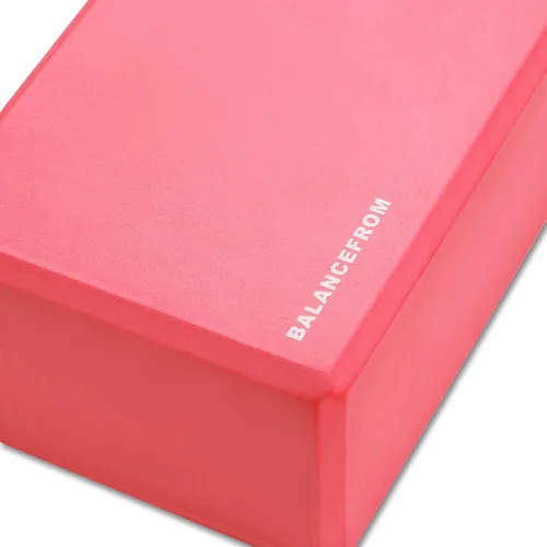 Miniatura 4 de BalanceFrom GoYoga - Juego de 2 bloques de yoga de alta densidad, 9 x 6 x 4 pulgadas cada uno Rojo