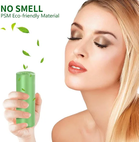 Miniatura 4 de Bolsas de basura biodegradables de 4 a 6 galones, 100 unidades, extra gruesas pequeñas bolsas de basura para reciclaje para cocina, baño, patio