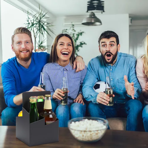 Miniatura 3 de Jetec 50 piezas Portador de bebidas de 4 tazas con asa, portador de cerveza de cartón kraft, portavasos desechable para bebidas calientes o frías